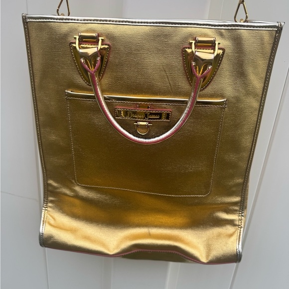 Draper James Metallic Gold "Totes Y'all" Owen Tote Bag Purse - Picture 15 of 17